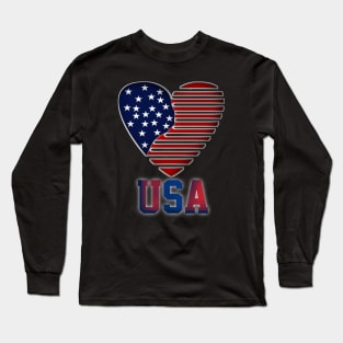 USA heart flag Long Sleeve T-Shirt